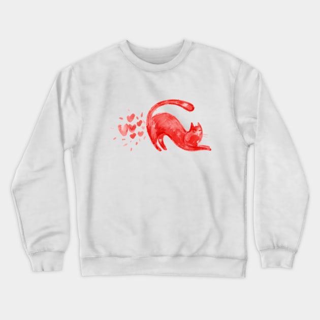 Narcissistic red cat and his lovely fart Crewneck Sweatshirt by iulistration